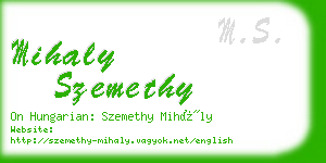 mihaly szemethy business card